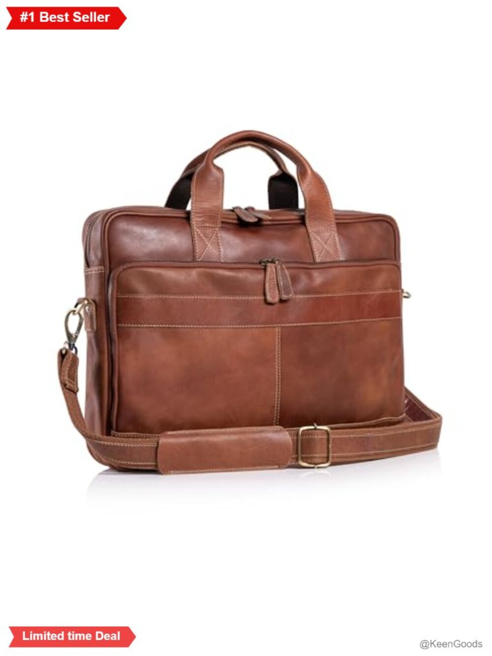 Buffalo Leather Briefcase 16 inch Laptop Messenger Bag Satchel